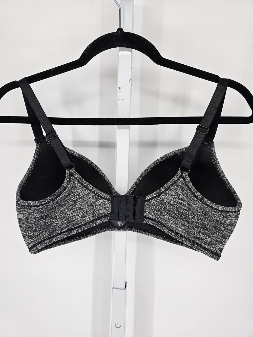 Womens Sz 36D Classic Lightly Padded T Shirt Bra Gray Black - Picture 2 of 3
